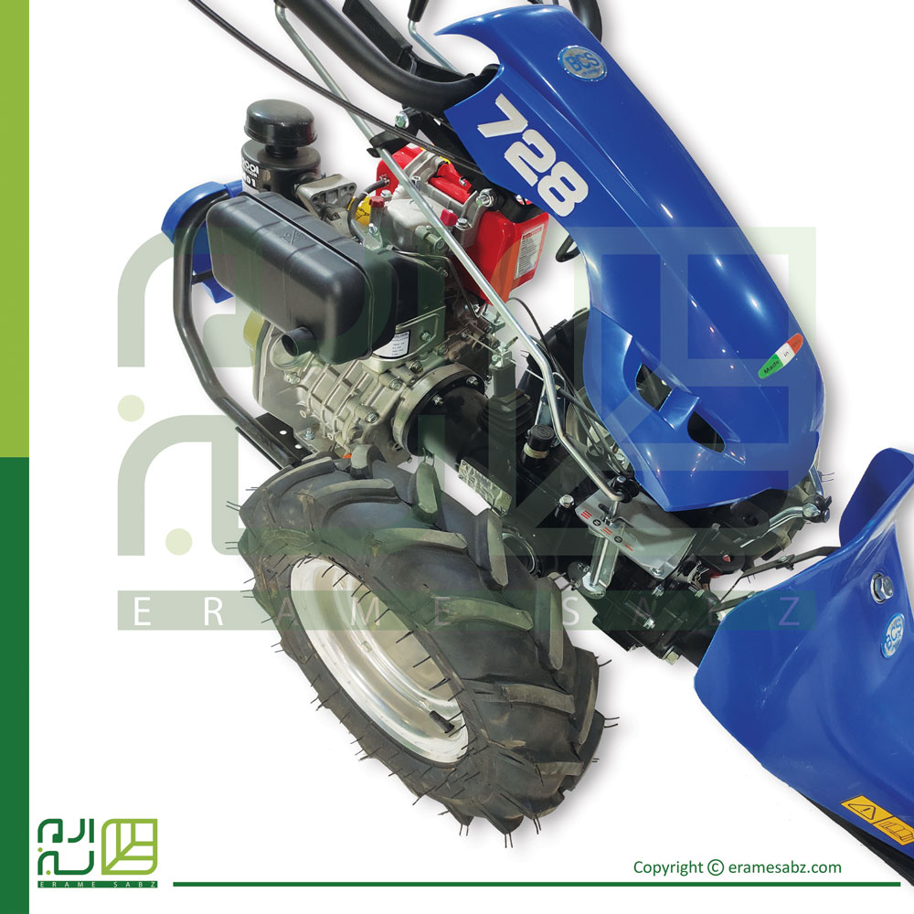 دروگر 2 چرخ BCS 728 بی سی اس 728 با موتور 9 اسب KM186 استارتی